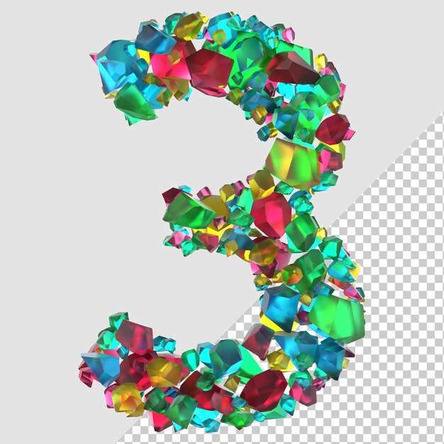 PSD isolierte 3d-render-diamant-buchstabe 3