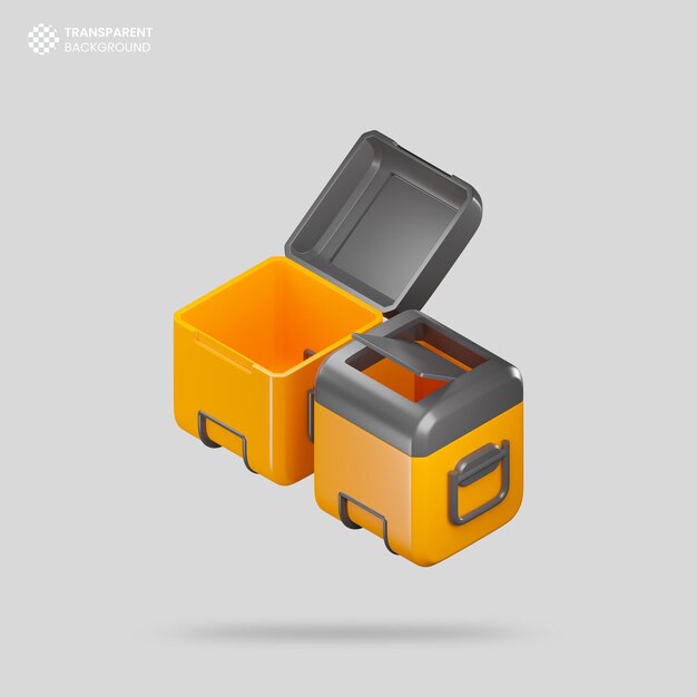 Isolierte 3D-Render-Plastik-Mülleimer-Symbol