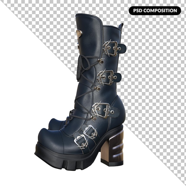 Isolierte 3D-Rendering von Stiefeln