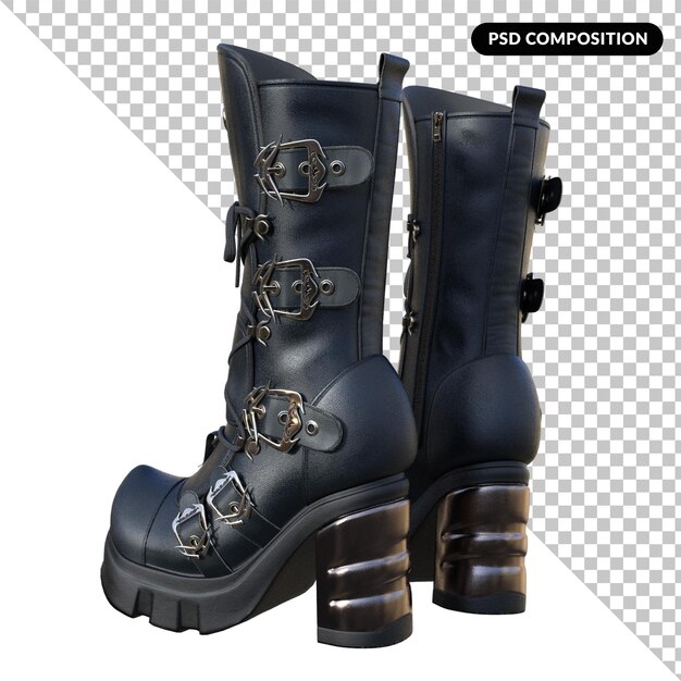 Isolierte 3D-Rendering von Stiefeln