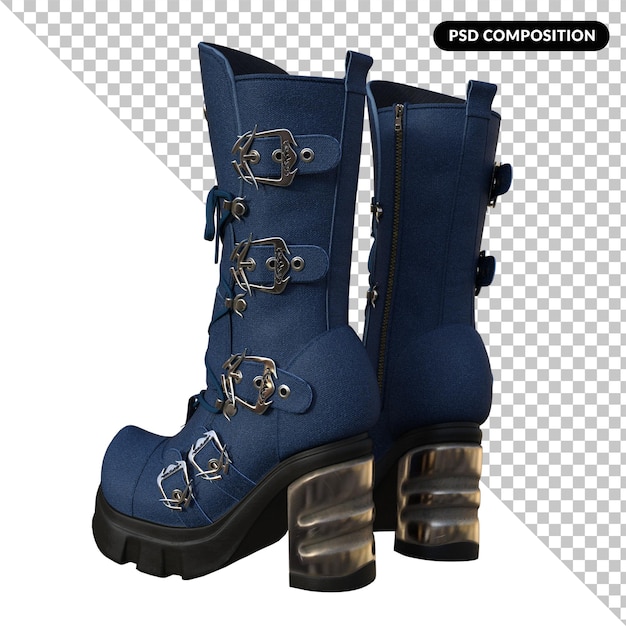 Isolierte 3D-Rendering von Stiefeln