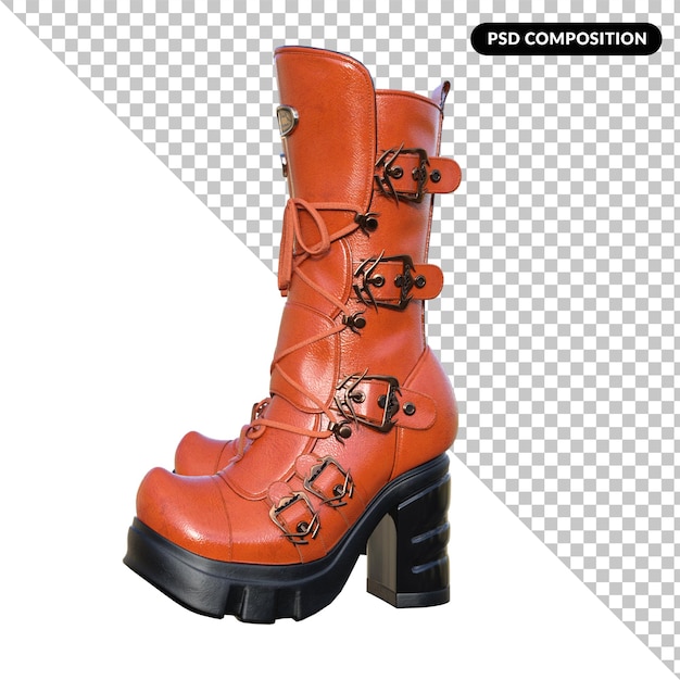 Isolierte 3D-Rendering von Stiefeln
