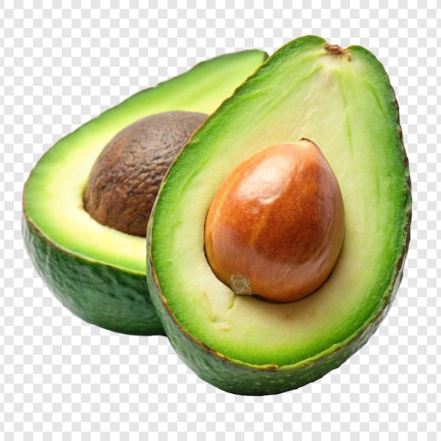 Isolierte Avocado-Früchte auf durchsichtigem Hintergrund