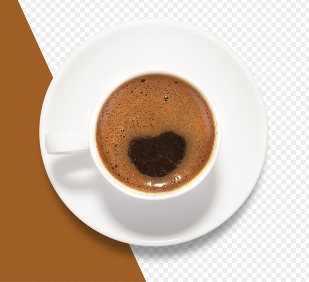 isolierte Draufsicht auf türkischen Kaffee