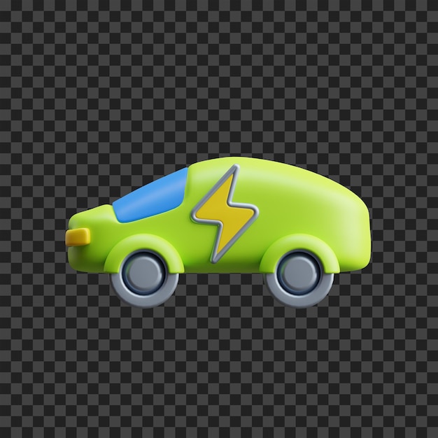Isolierte Elektroauto 3D-Symbol