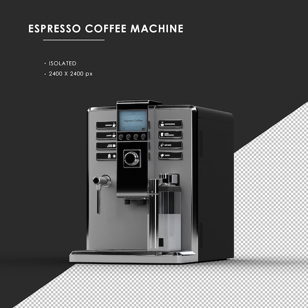 Isolierte Espesso-Kaffeemaschine von oben rechtwinklig