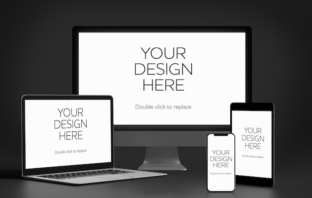 Isolierte Geräte Mockup 3D-Rendering