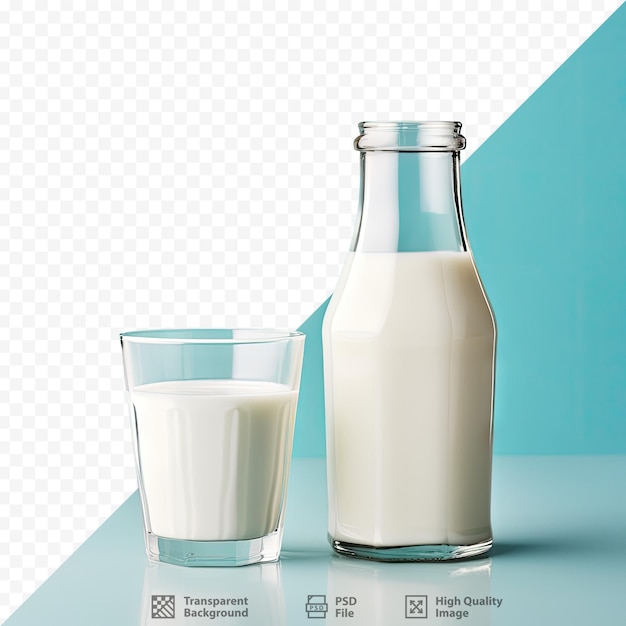 PSD isolierte glasflaschen mit frischer milch