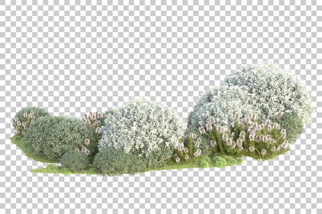 Isolierte Landschaft auf durchsichtigem Hintergrund 3D-Rendering-Illustration