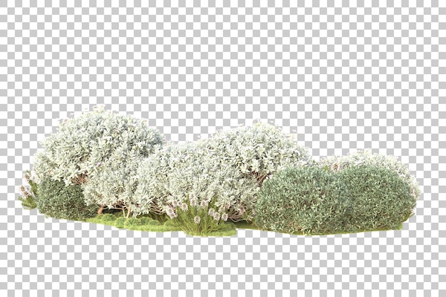 Isolierte Landschaft auf durchsichtigem Hintergrund 3D-Rendering-Illustration