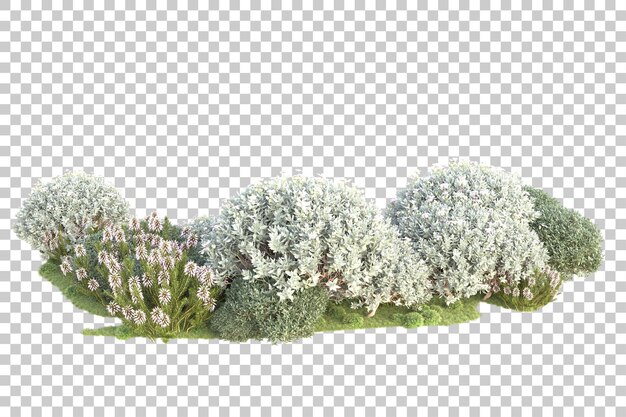 Isolierte Landschaft auf durchsichtigem Hintergrund 3D-Rendering-Illustration