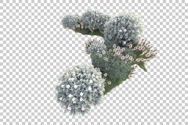 Isolierte Landschaft auf durchsichtigem Hintergrund 3D-Rendering-Illustration