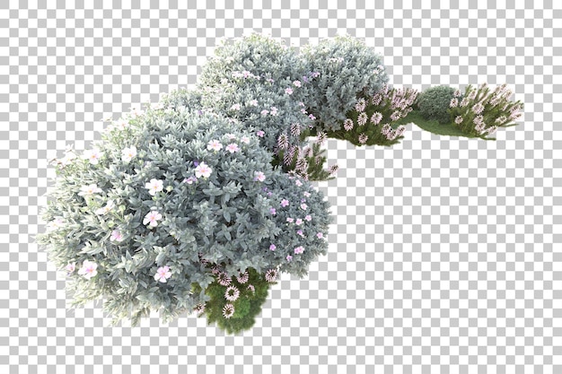 Isolierte Landschaft auf durchsichtigem Hintergrund 3D-Rendering-Illustration