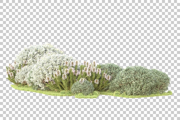 Isolierte Landschaft auf durchsichtigem Hintergrund 3D-Rendering-Illustration