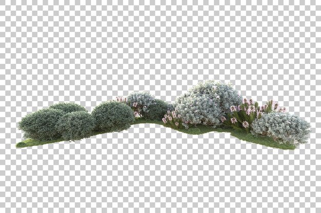 Isolierte Landschaft auf durchsichtigem Hintergrund 3D-Rendering-Illustration