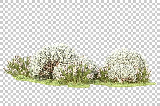 Isolierte Landschaft auf durchsichtigem Hintergrund 3D-Rendering-Illustration
