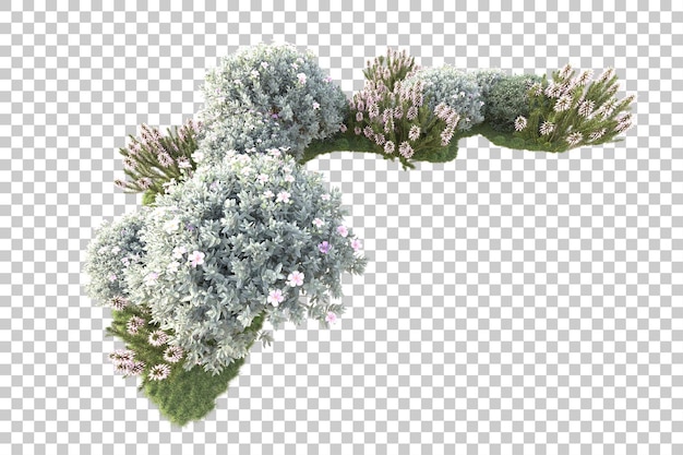 Isolierte Landschaft auf durchsichtigem Hintergrund 3D-Rendering-Illustration