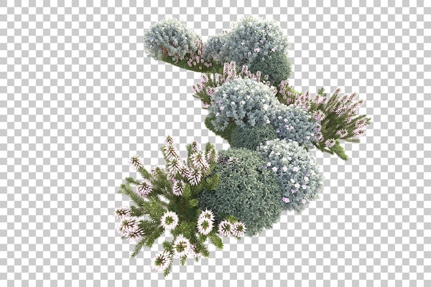 Isolierte Landschaft auf durchsichtigem Hintergrund 3D-Rendering-Illustration