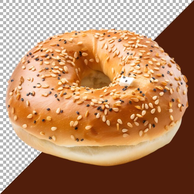 PSD isolierte nahaufnahme eines leckeren sesam-bagels auf weißem hintergrund ai generated