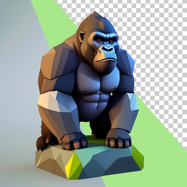 isolierte png 3d-Low-Poly-Gorilla