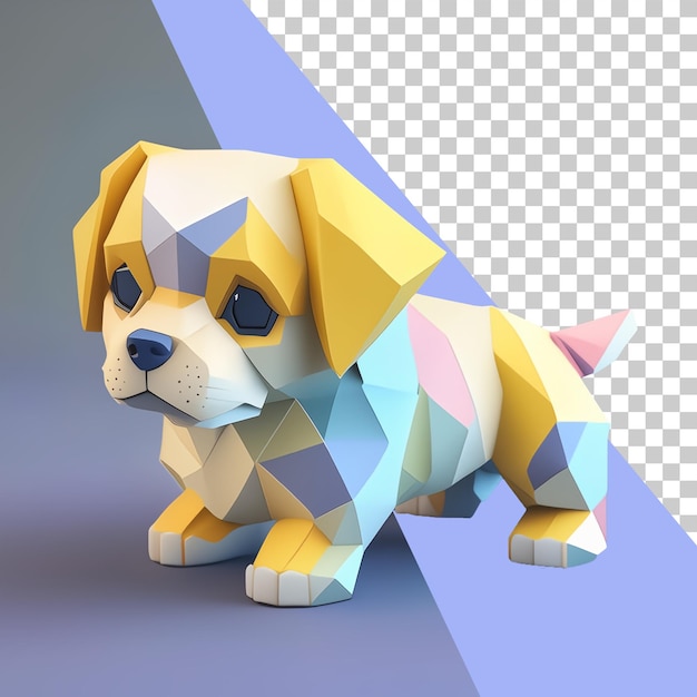 isolierte png 3d-low-poly-hund