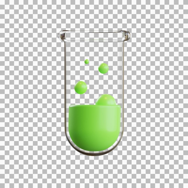 Isolierte Reagenzglas 3D-Symbol