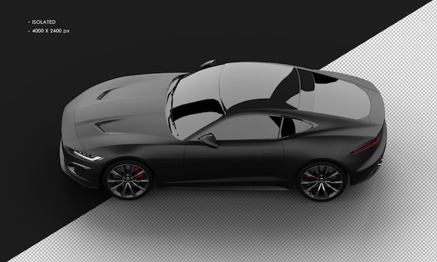 Isolierte realistisch glänzende schwarze moderne stadt supersportwagen von oben links