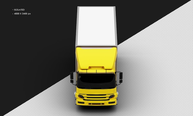 Isolierte realistische gelbe Transportbox aus Metall von der Vorderansicht