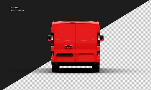 Isolierte realistische glänzend rot kommerzielle Transport Blind Van Car von der Rückansicht