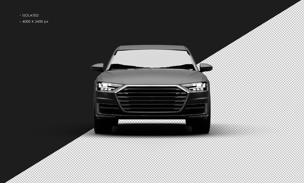 Isolierte realistische matte schwarze elegante moderne Stadtlimousine aus der Vorderseite
