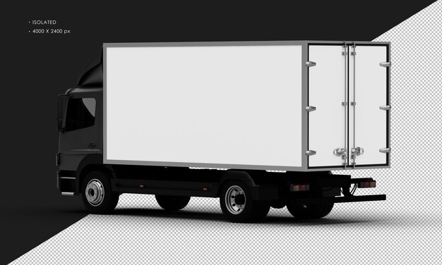 PSD isolierte realistische schwarze transportbox aus metall von der linken rückansicht