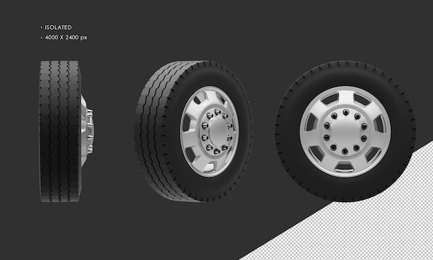 Isolierte sattelschlepper hinterrad felge und reifen