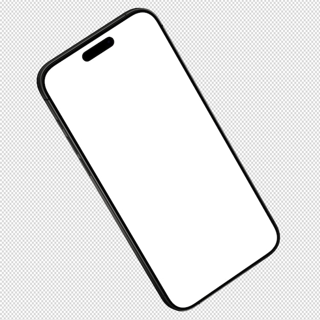Isolierte schwarze iPhone-Mockup-Vorlage ohne Hintergrund