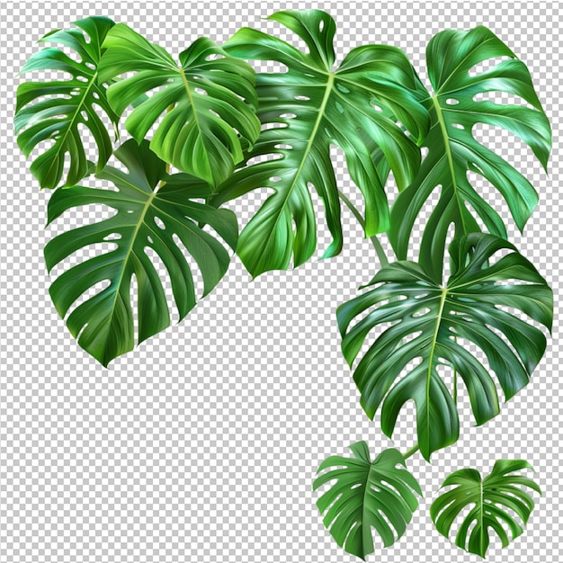 PSD isolierte tropische blätter von monstera deliciosa