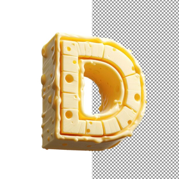 PSD isolierter 3d-buchstabe auf einer klaren png-leinwand