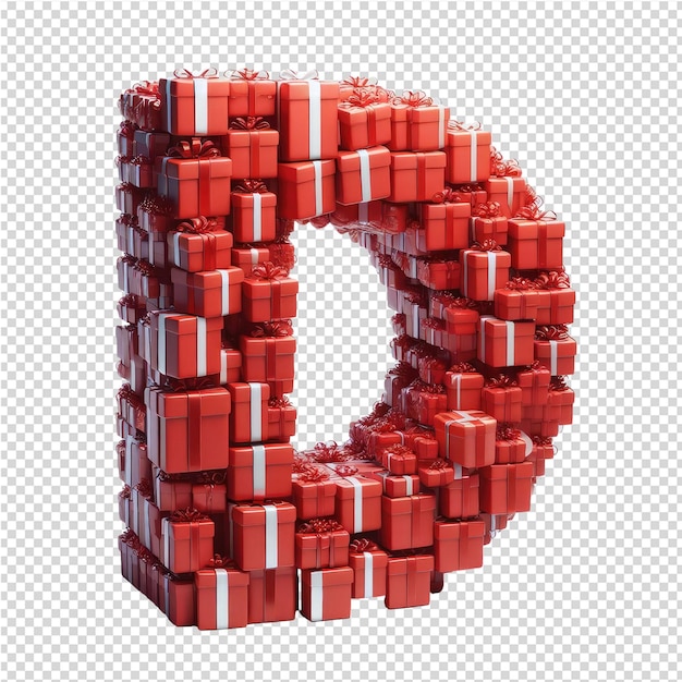 Isolierter 3d-buchstabe auf einer klaren png-leinwand