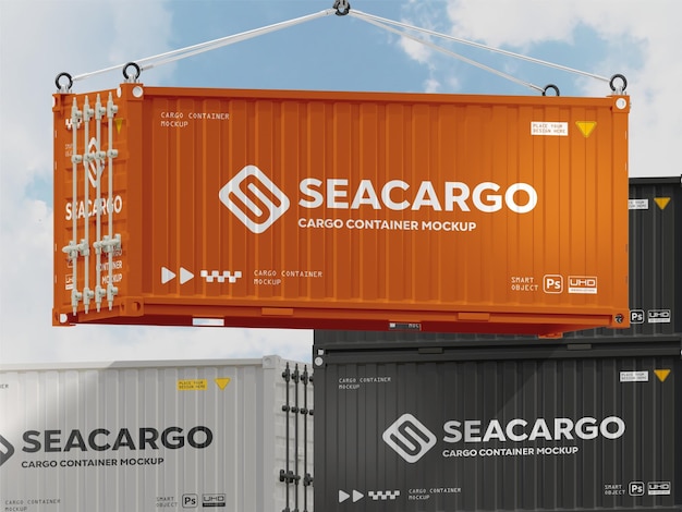 Isolierter 3D-Mockup für Frachtcontainer
