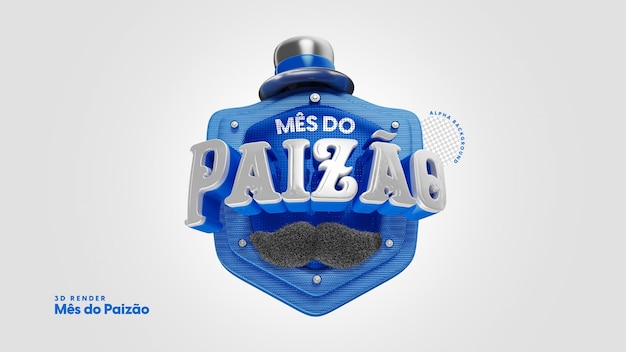 Isolierter 3D-Stempel für Papas Monatskomposition