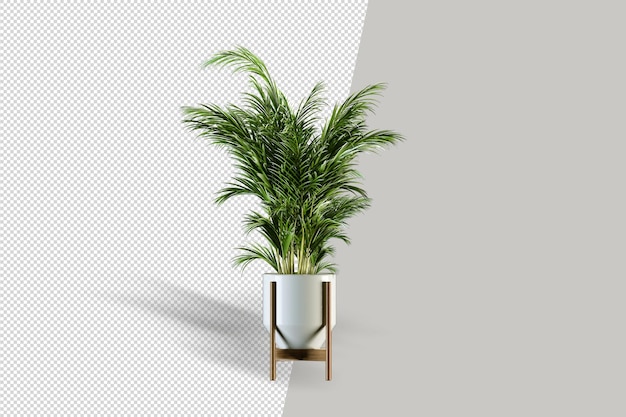 Isolierter Blumentopf in der isolierten 3D-Darstellung