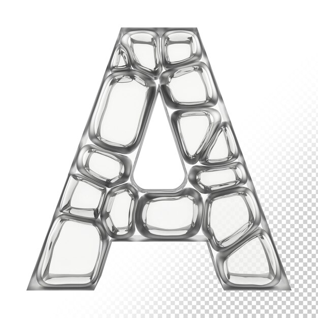 PSD isolierter glas-3d-buchstabe a