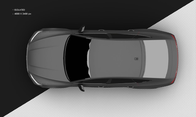 Isolierter realistischer matte schwarzer Luxuslimousine Super-Sportwagen von oben aus
