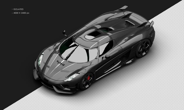 PSD isolierter realistischer metallic black limited sport touring hybrid sportwagen von oben links vorn