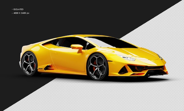 Isolierter realistischer Metallic Orange Gold Modern Coupe Ultra Sport Super Car von rechts vorn