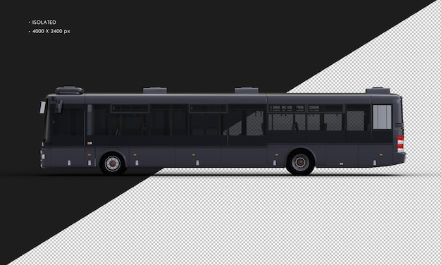 Isolierter realistischer schwarzer Bus aus der linken Seite