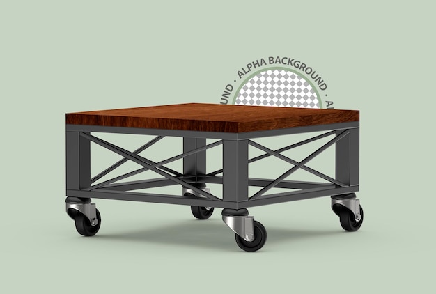 PSD isoliertes 3d-coffee-table-szenenersteller-rendering.