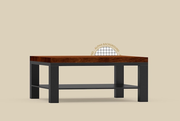 Isoliertes 3d-coffee-table-szenenersteller-rendering.