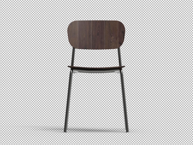 Isoliertes 3D-Stuhlszenenerstellungs-Rendering für Innenarchitektur- oder Dekorationsprojekte.