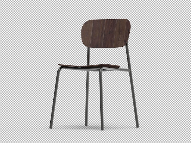 Isoliertes 3D-Stuhlszenenerstellungs-Rendering für Innenarchitektur- oder Dekorationsprojekte.