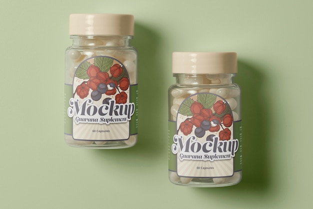 PSD isoliertes guarana-verpackungsmodell