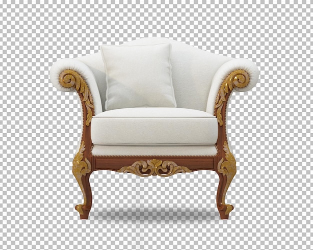 isoliertes klassisches sofa in 3d-rendering